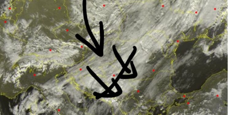 Afrohet fronti i ftohtë me reshje lokale, por nuk duhet pritur reshje sikur në Slloveni, Kroaci dhe Bosnjë dhe Hercegovinë!