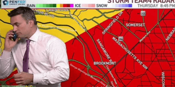 Meteorologu telefonon fëmijët e tij gjatë transmetimit për t’i paralajmëruar për një tornado që po shkonte drejt shtëpisë së tyre