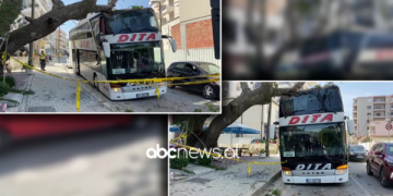 Autobusi me udhëtarë nga Kosova përplaset në një pemë në Vlorë