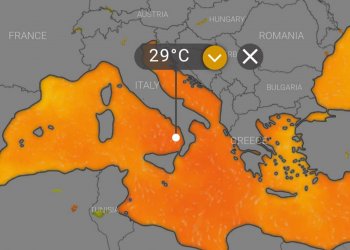 Temperatura ekstreme të larta të ujit në Detin Mesdhe