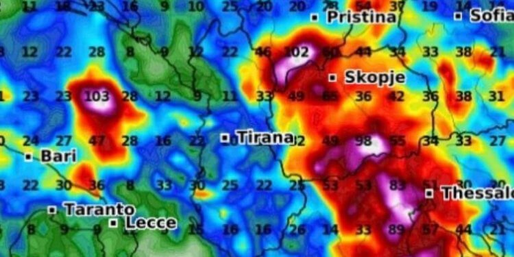 Reshje të dendura shiu në disa rajone!