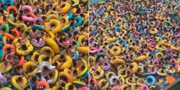 Fundjava në Kinë, kinezët dhe turistët dynden në pishina