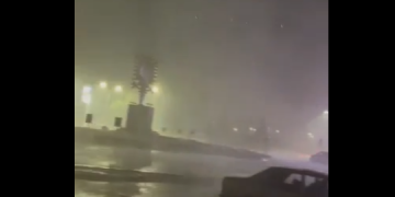 Pamje nga stuhia e shiut që përfshiu Podujevën në orët e mbrëmjes