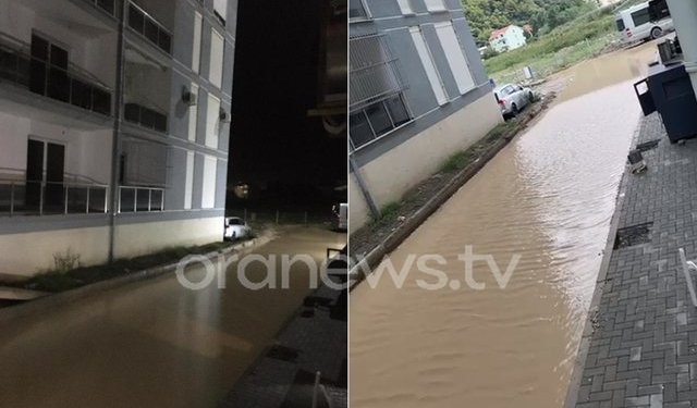 Reshjet e shiut përmbytin Shëngjinin