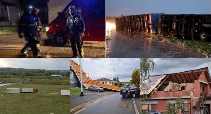 Stuhitë e forta godasin edhe në Kroaci, shkatërruan çati, përmbysen kamionë dhe dëmtuan shumë automjete!