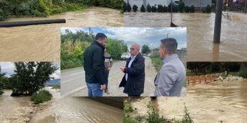 Vërshimet në Rahovec, Latifi: Ende nuk dihet vlera e dëmeve – së bashku me ekipin e FSK-së po punojmë në hapjen e rrugëve!