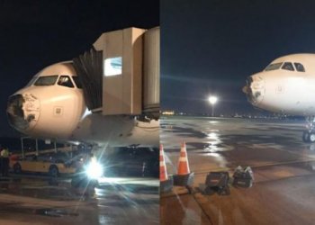 Pamjet më dramatike që mund të shihen në qiell kur aeroplani ndeshet me një super-stuhi me rrufe!
