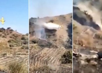 Pamje dramatike: avioni që po përpiqej të shuante zjarret përplaset në shpatin e malit Etna!