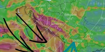 Cikloni pritet të sjellë reshje më të dendura në Shqipëri e më të pakta në Kosovë!