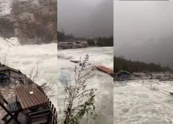 Reshje të mëdha të shiut, pamje dramatike nga Shkodra