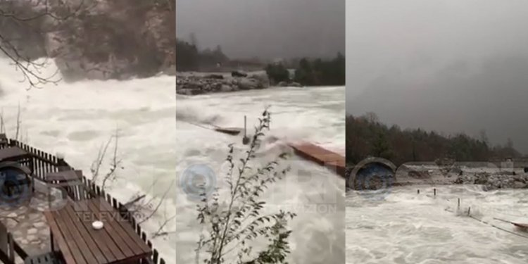 Reshje të mëdha të shiut, pamje dramatike nga Shkodra