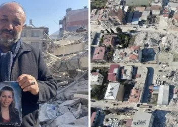 Burri në Turqi pret me foton e bashkëshortes pranë gërmadhave me shpresën që do të dalë gjallë