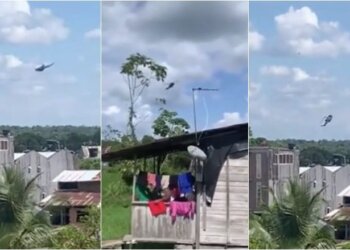 Momenti kur një helikopter “del jashtë kontrollit” dhe bie në tokë –  rrëzimi i tij në një zonë banimi