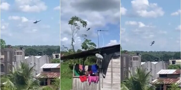 Momenti kur një helikopter “del jashtë kontrollit” dhe bie në tokë –  rrëzimi i tij në një zonë banimi