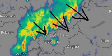 Sistemi i madh frontal në Austri duke avansuar drejt Sllovenisë, Kroacisë e tutje!
