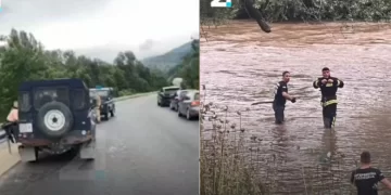 Aksident në rrugën Shkup-Prishtinë, vetura bie në lumë, po kërkohen 3 persona