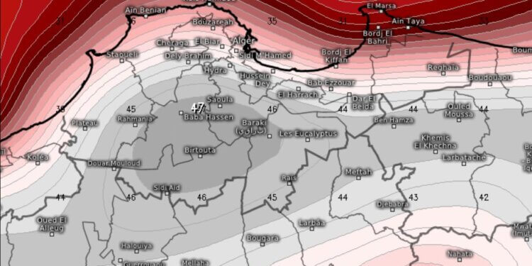 Temperatura në Afrikën veriore shumë afër Mesdheut arrin në 47 gradë Celsius!