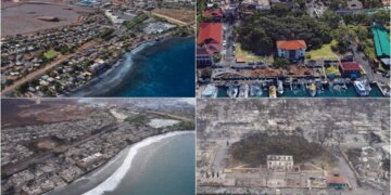 Një qytet “nën hi”, pamjet dramatike që tregojnë gjendjen para dhe pas zjarreve shkatërruese në Hawaii