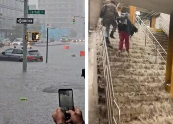 Pamje dramatike nga New Yorku pas reshjeve të mëdha të shiut
