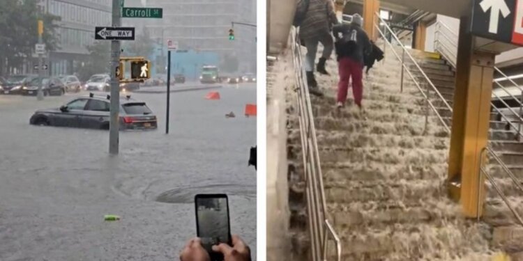 Pamje dramatike nga New Yorku pas reshjeve të mëdha të shiut