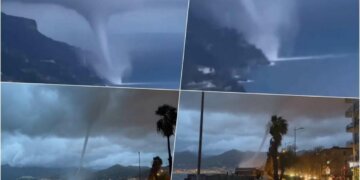 Skena të frikshme nga Italia, tornadot shfaqen në det