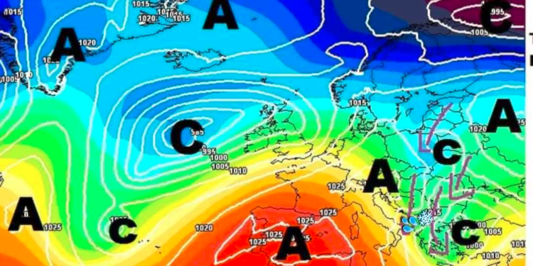 Moti javor, një ciklon i fuqishëm dy fronte të ftohta ajrore të pasura me lagështi!