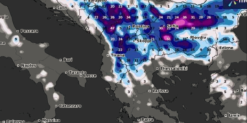 Sasia e reshjeve të borës këtë fundjavë (afërsisht)!