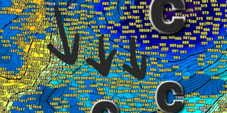 Bie presioni atmosferik, afrohet cikloni masiv dhe fronti i ftohtë atmosferik!