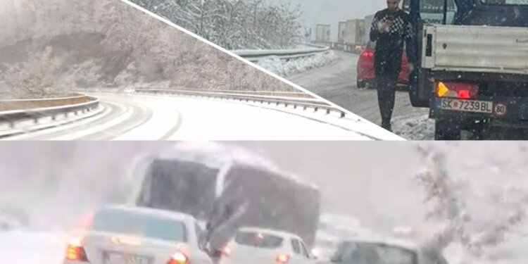 Kaos në Strazhë, reshjet e borës bllokojnë disa kamionë dhe makina