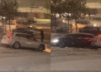 Kaos në rrugët e Prishtinës, vetura rrëshqet nëpër borë dhe godet një tjetër