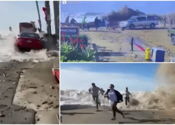 Dallgë të fuqishme u regjistruan në një plazh të Kalifornisë – njerëzit i kapi paniku kur e kuptuan se çfarë po ndodhte