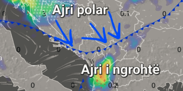 Afrohet ajri i ftohtë polar dhe fronti i ftohtë atmosferik!