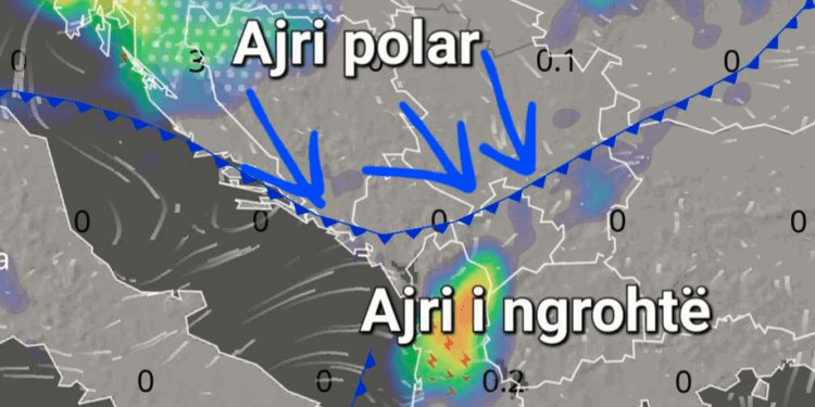 Afrohet ajri i ftohtë polar dhe fronti i ftohtë atmosferik!