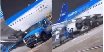 Avioni i pasagjerëve ‘niset vetë’, shkakton përplasje e kaos në aeroportin argjentinas nga erërat