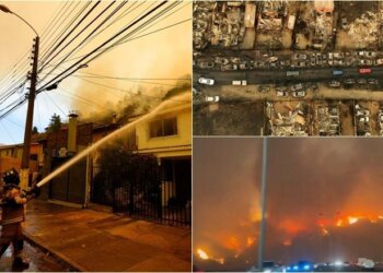 Pamje nga zjarret “ndoshta më të mëdha ndonjëherë” në Kili,  të paktën 64 të vdekur