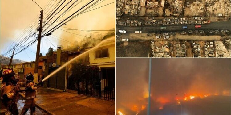 Pamje nga zjarret “ndoshta më të mëdha ndonjëherë” në Kili,  të paktën 64 të vdekur