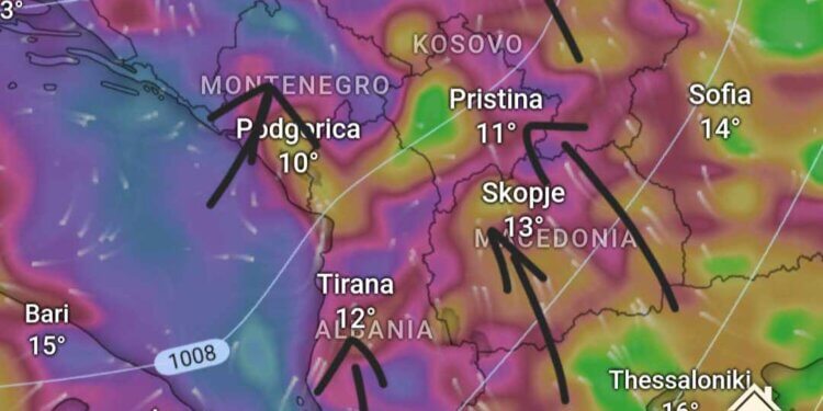 Sistemi i fuqishëm frontal afrohet, erërat fillojnë të dobësohen!