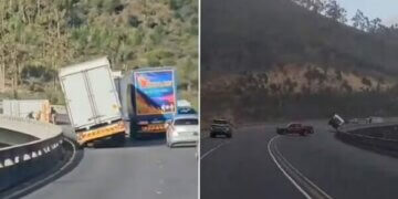 Moti i ligë godet Afrikën e Jugut, erërat e forta rrokullisin kamionët dhe veturat në lëvizje