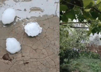 Stuhi e fortë breshëri në Elbasan