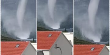 Tornado e ujit regjistrohet në Kroaci, shikoni pamjet