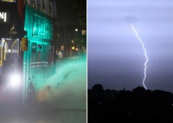 Pamje nga stuhia masive mbi Londër