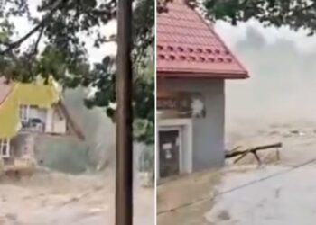 Momenti kur uji merr një ndërtesë në Poloni