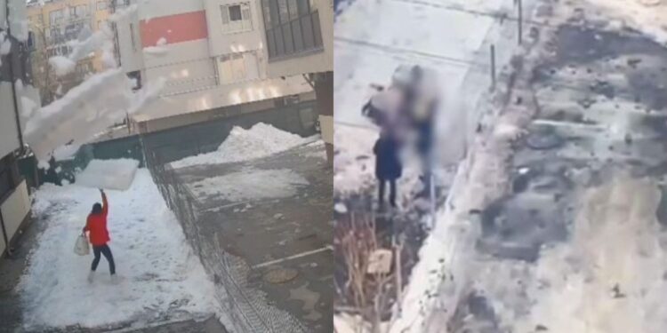 Momenti kur 35-vjeçarja mbytet nga një copë akulli që bie nga pallati