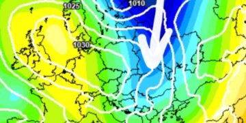 Gjendja e fundit sinoptike; afrohet ajri i ftohtë polar, reshje lokale bore, erërat ndryshojnë drejtim!