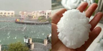 Erërat e fuqishme dhe breshri godasin Kinën – pamje nga stuhia e fortë