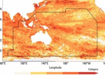 Vala e të nxehtit detar ka përfshirë një sipërfaqe oqeanike pesë herë më të madhe se Australia
