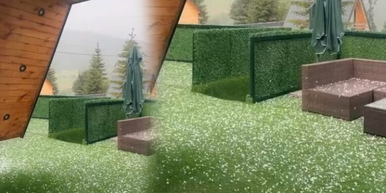 Pamje nga breshri në Rugovë të Pejës