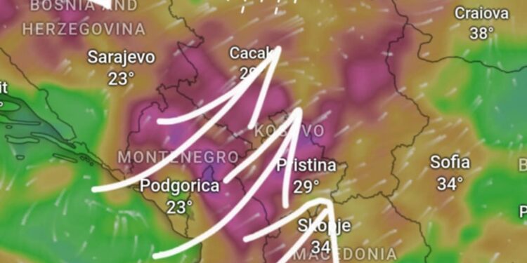 Erëra edhe më të fuqishme para frontit të ftohtë ajror!