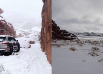 Reshjet e borës mbulojnë zonat malore të Arabisë Saudite