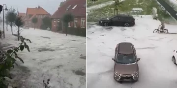 Pamje nga Gjermania: Rrugët mbulohen nga breshëri, dhjetëra ndërhyrje emergjente